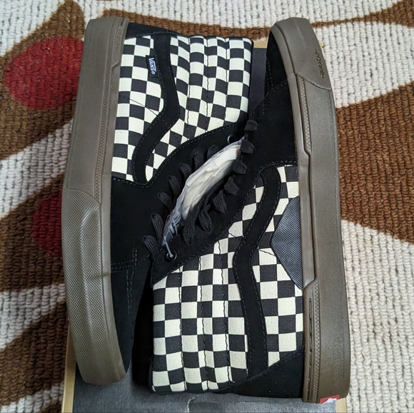 SOLD on Mercari NWT Men's Vans BMX SK8-Hi Checkerboard Black/White/Gum Sole 10.5 - Picture 4 of 10